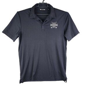 Mens Travis Mathew Black Polo Shirt Golf Short Sleeve Size L